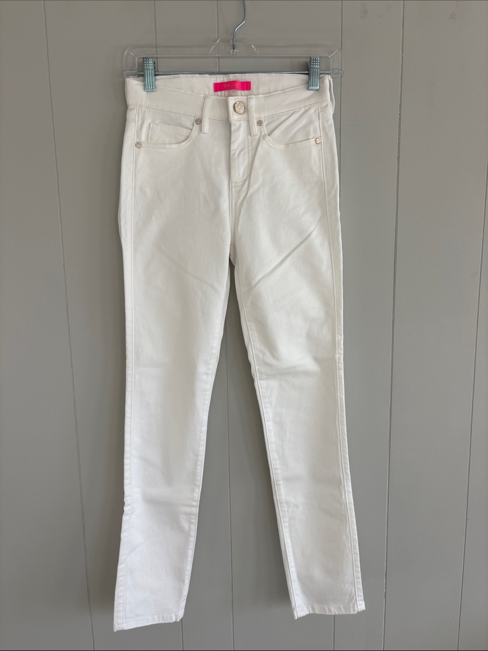 Lilly Pulitzer White Stretch Straight Leg Jeans